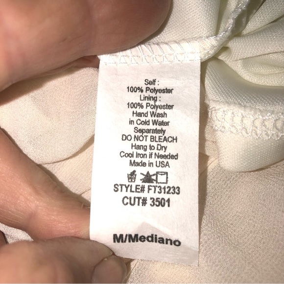 JellaCouture Dress Maxi Button Back Elastic Waist Attached Lace Top Scoop Neck - Picture 6 of 8